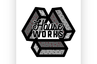 Color vintage house works emblem