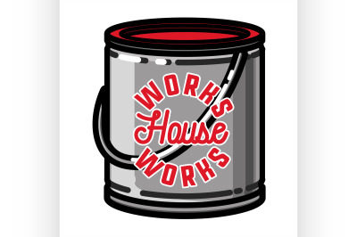 Color vintage house works emblem