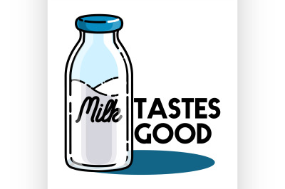 Color vintage milk emblem