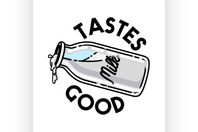 Color vintage milk emblem