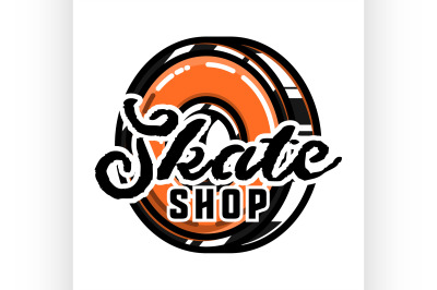 Color vintage skate shop emblem