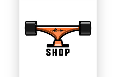Color vintage skate shop emblem