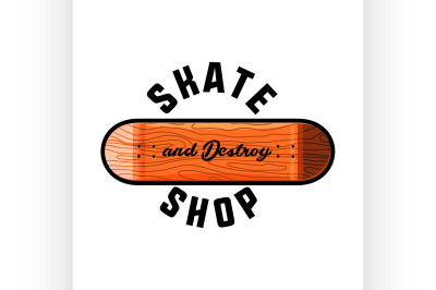 Color vintage skate shop emblem