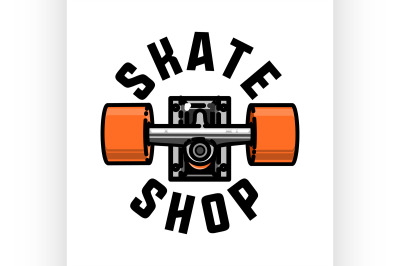 Color vintage skate shop emblem