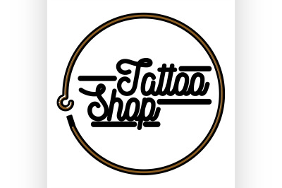 Color vintage tattoo shop emblem