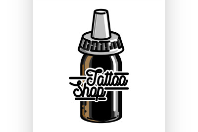Color vintage tattoo shop emblem