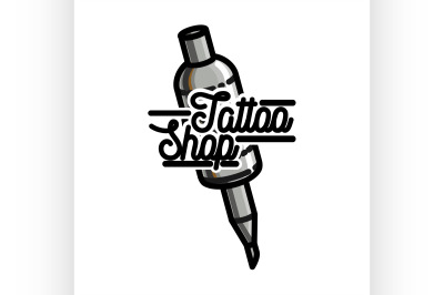 Color vintage tattoo shop emblem