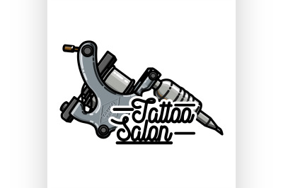 Color vintage tattoo shop emblem
