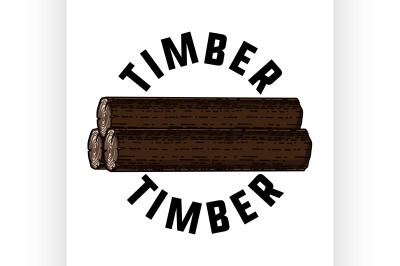 Color vintage timber emblem