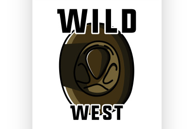 Color vintage wild west emblem