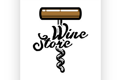 Color vintage wine store emblem
