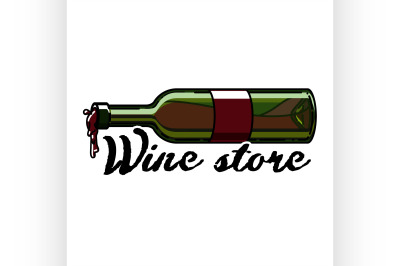 Color vintage wine store emblem