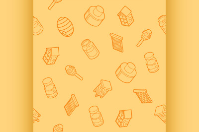 Honey flat outline isometric pattern