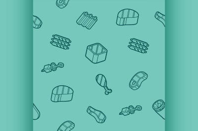 Meat color outline isometric pattern