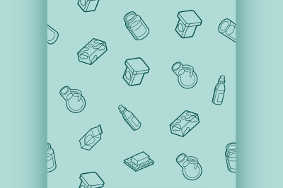 Milk flat outline isometric pattern