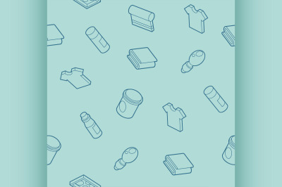 Silkskreen outline isometric pattern