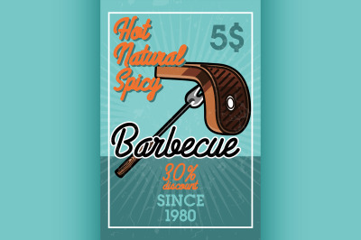 Color vintage barbecue banner