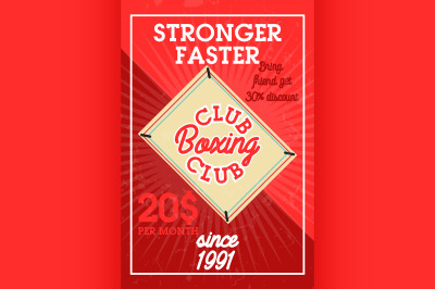 Color vintage boxing club banner
