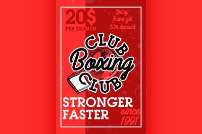 Color vintage boxing club banner