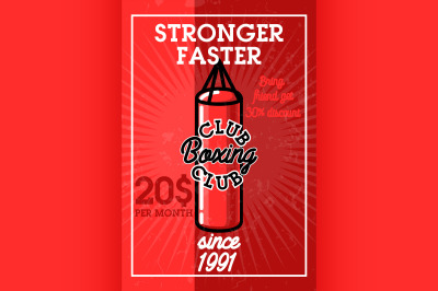 Color vintage boxing club banner