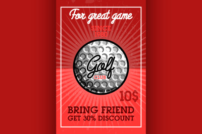 Color vintage golf club banner