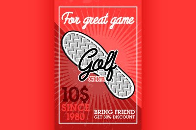 Color vintage golf club banner