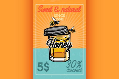 Color vintage honey banner