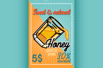 Color vintage honey banner