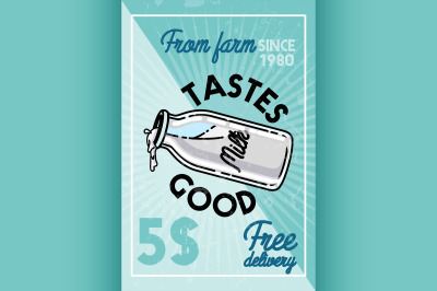 Color vintage milk banner