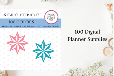 100 Stars for planner&2C; Stars clipart&2C; Printable planner stickers