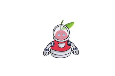 Rose Apple Astronaut Fruit Cartoon Character