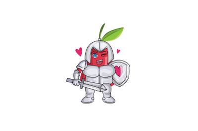 Rose Apple Knight Fruit Cartoon Character