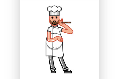 Hand sketch chef