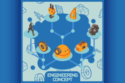 Engineering color isometric concept