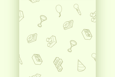 Party outline isometric pattern