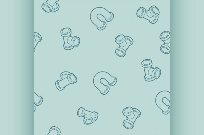 Pipes outline isometric icons pattern