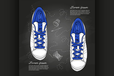 Fashion vector sketch womens shoes.