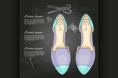 Fashion vector sketch womens shoes.