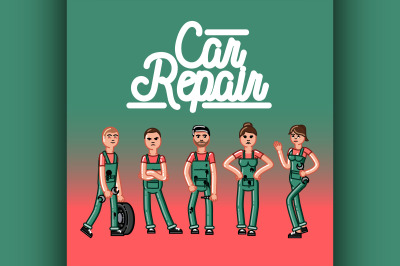 Car repair team