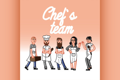 Group of professional chefs