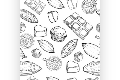 Chocolate Vector pattern of hand drawing