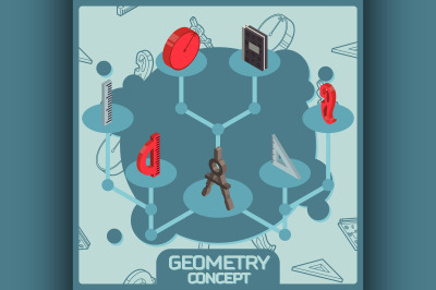 Geometry color isometric concept icons