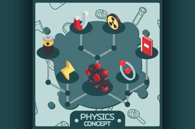 Physics color isomeric concept icons