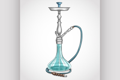 Vector hand drawn hookah