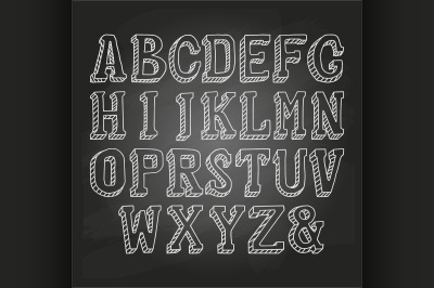 Capital letters on chalkboard