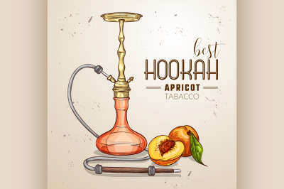 Vector hand drawn hookah