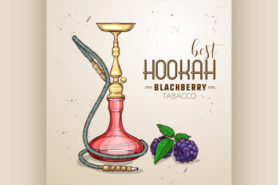 Vector hand drawn hookah