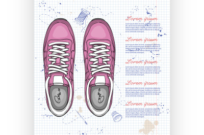 Fashion vector sketch womens shoes.