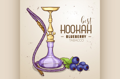 Vector hand drawn hookah