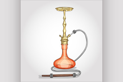 Vector hand drawn hookah